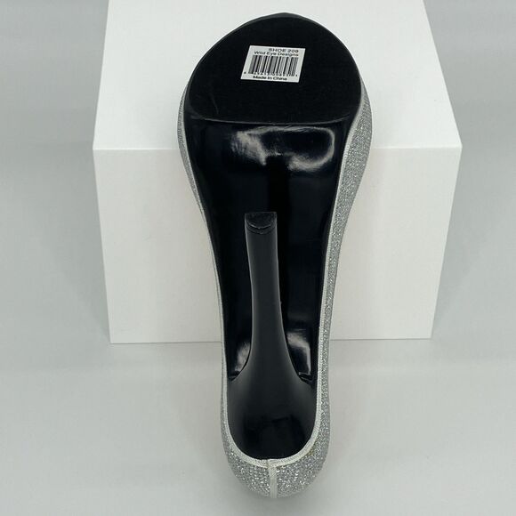 Silver Stiletto Wine Bottle Holder High Heel Shoe Bar Accessory Caddy Sparkle - Picture 5 of 9